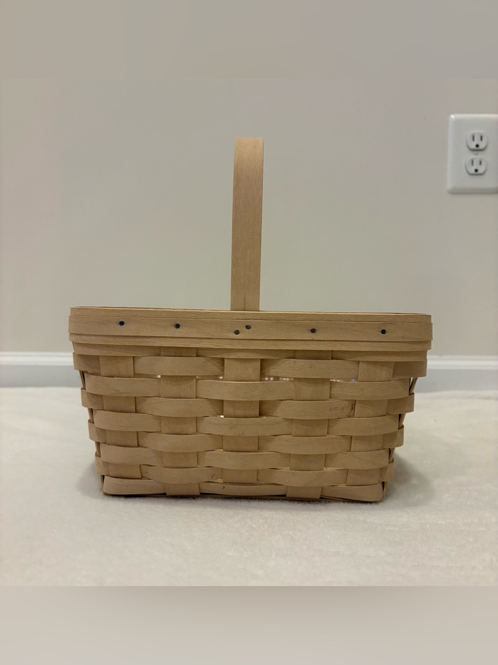 Vintage Longaberger Whitewashed Spring Basket
